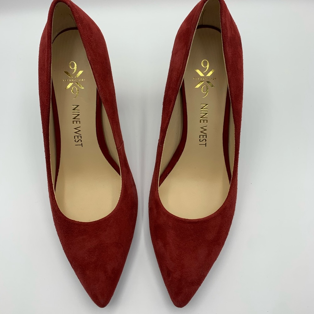Nine West Astoria 9x9 Red Suede Heels -6.5M